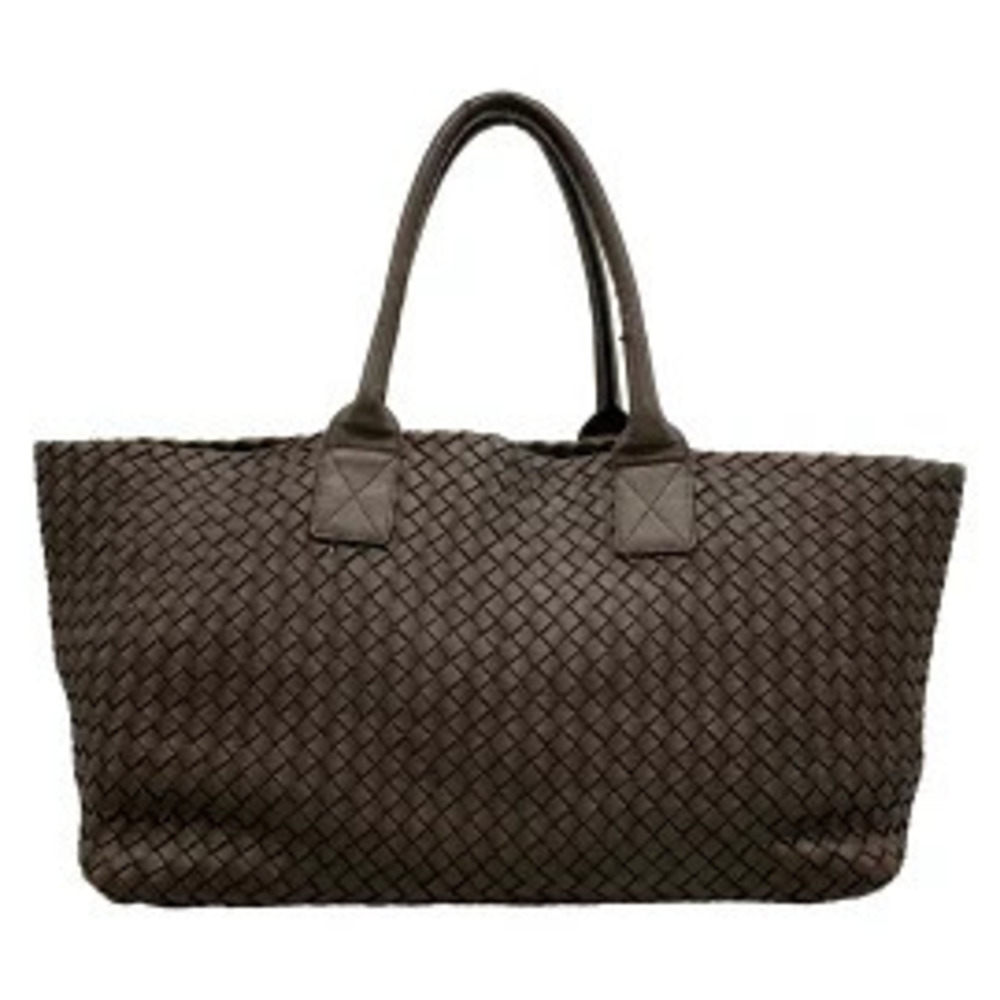 BOTTEGA VENETA Cabas Tote Bag Dark Brown Leather